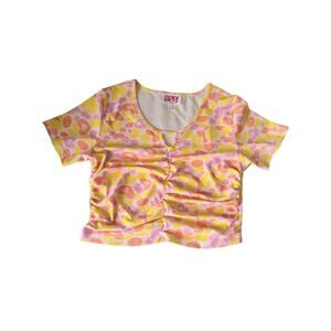 APEE by Bathing Ape Heart Camo Ruched Crop Top RARE Size Medium
